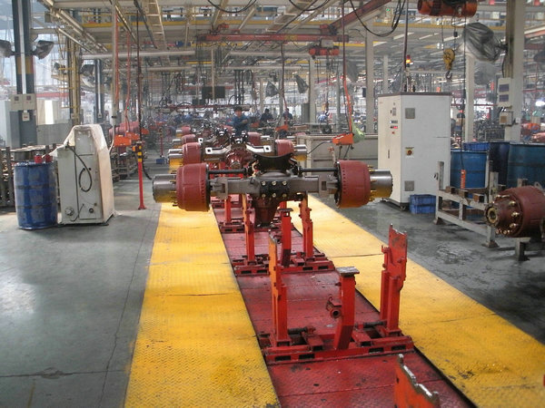 Front and back axle assembly line
